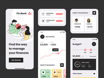 Fin.bank mobile app app app design application application design apps design illustration ios mobile mobile app mobile app design mobile application design ui user experience user interface ux
