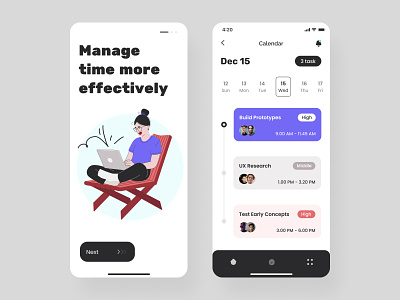 Time management iOS mobile app