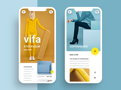 Vifa Speakers app app blue ios iphone x mobile music ui user experience user interface ux yellow