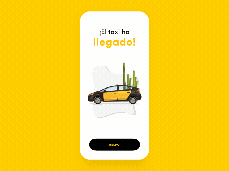 iOS Taxi Application design android android app applicant application application design black button cactus direction ios map point road spanish taxi typogaphy yellow