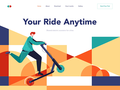 Ride anytime landing page interaction ae android animation animation design button design graph illustration interaction interaction animation landing landingpage mobile motion motion design red scotter typography ui ux