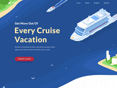 Cruise landing web site interaction animation beach blue boat button cruise design interaction interaction animation landing landing design landingpage motion ocean tour typography ui uiux ux vector