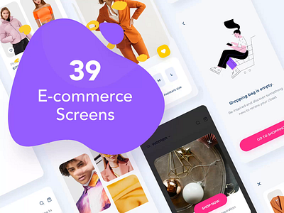 Clother e-commerce UI mobile KIT download ae aftereffects android animation buy design download ecommerce app illustration illustrations interaction animation kit mobile motion motion design move store typography ui ux