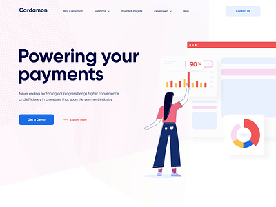 The Cardamon landing page interaction animation blue button chart design flat gif graph icon illustration image interaction motion photo shape typography ui user ux web