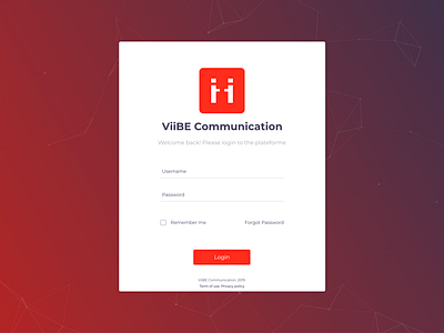 ViiBE Communication Login form assistance branding communication connexion design login logo montserrat seo signup startup typography ui ux web