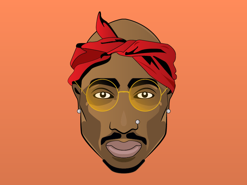2pac illustration by Bart Muller on Dribbble