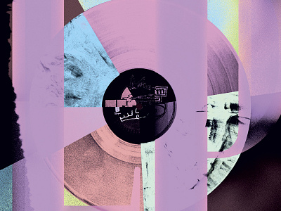 LP digital illustration experimental grunge illustration lp magenta music punk trashy vinyl