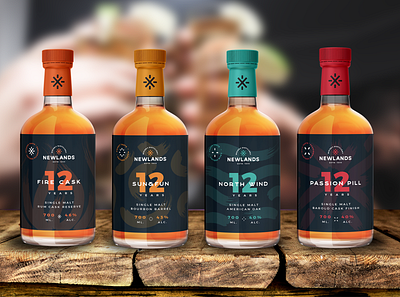 Newlands Whisky Bottles - Label Design branding design illustration label design label packaging labeldesign visual identity