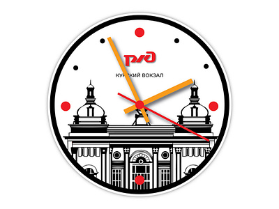Russian Railways. Kursk railway station. Moscow acrylic art design illustration kursk railway station laser cutting moscow russian railways vector