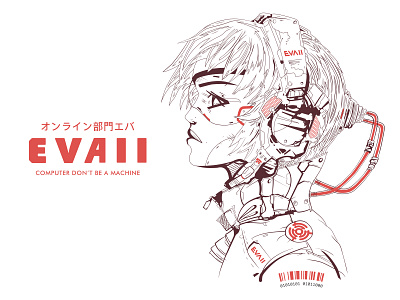 Eva 2 akira anime art biomimetics cyberbrain design drawing eva ghost in the shell humanoid illustration sketch tribute tribute anime vector