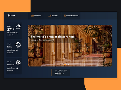 Carrot app design hotel app logo tablet app ui ux