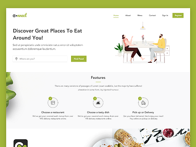 Connect delivery design food ui ux websites