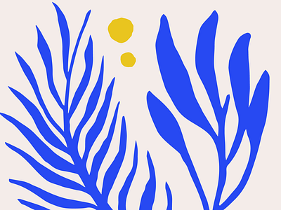 Blue leaf motif