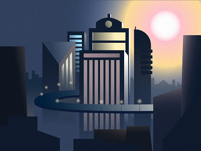 Sunrise affinity city design illustration mood noise sunrise town vector