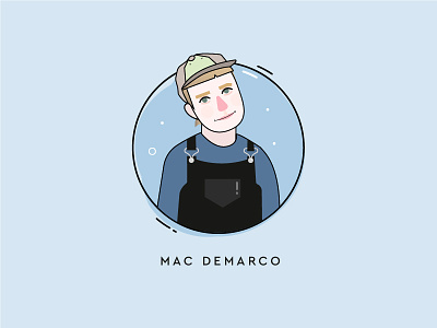 My music icons - Mac Demarco bands blue icon icon set illustration mac demarco music outlined spotify trendy