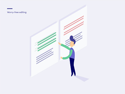 Arc Studio Pro Illustration: Editing character flat illustration isometric little man pages people purple ui uidesign vector webillustration write