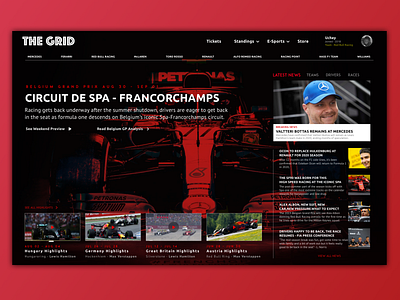 The Grid Formula one design formula1 sport ui ux design web