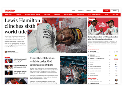 THE GRID (Champions Edition) formula1 news sport ui ux design web