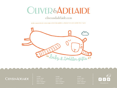 Oliver & Adelaide Branding baby branding footer illustration social media style guide website