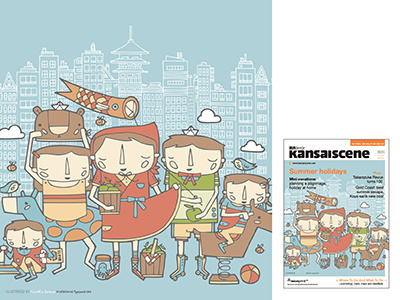 Kansai Scene Magazine holiday illustration japan kansai nicole larue summer