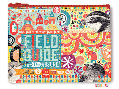 Field Guide Zipper Bag birds colour field guide funky geometric hand drawn houses illustration nicole larue pattern product