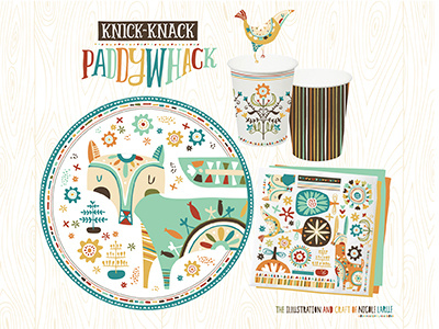 Knick-Knack Paddywhack Party Paper bird cups floral folk fox illustration napkins nicole larue party paper pattern plate rabbit