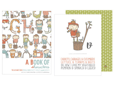 A Book of Characters alphabet book illustration nicole larue proposal type