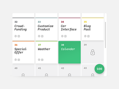 Daily UI #038 - Calendar calendar challenge daily dailyui design interface layout ui ux