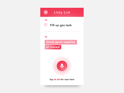 Daily UI #042 - ToDo List 42 app challenge design list microphone record todo ui ux