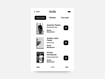 Daily UI #044 - Favourites 44 app book challenge design ebook kindle ui ux