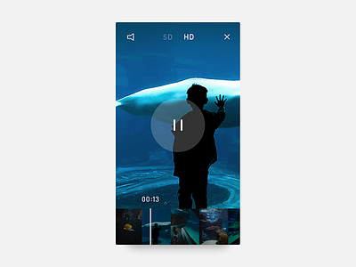 Daily UI #057 - Video Player app blue challenge design icons play player ui ux video wireframe