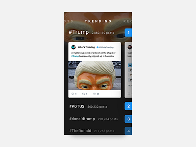 Daily UI #069 - Trending app challenge design feed graphic news trending trump twitter ui ux