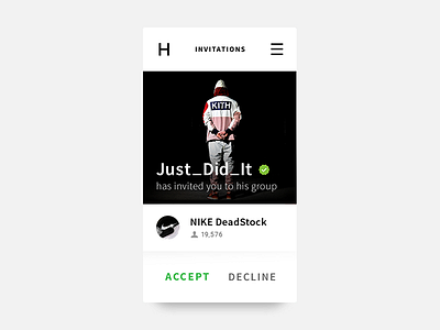 Daily UI #078 - Pending Invitation accept app challenge daily decline design group hypebeast invitation invite nike pending ui ux