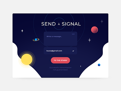 Daily UI #082 - Form challenge daily design form illustration interface message send signal space stars ui ux website