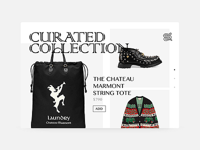 Daily UI #091 - Curated For You cart challenge collection curated daily design fashion gucci highend online retail shopping store ui ux website