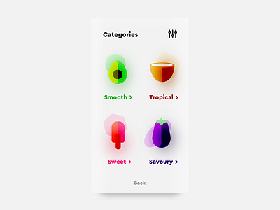 Daily UI #099 - Categories app categories cooking design food icon icons illustration interface mobile recipe smoothie ui ux