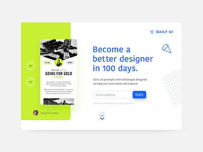 Daily UI #100 - Daily UI Landing Page 100 app challenge daily daily ui design home page interface landing page sign up ui uichallenge ux website wireframe