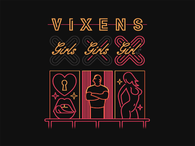 VIXENS 2d 2d animation 8 bit 8bit after effects aftereffects animated animation arcade club gif girls illustration loop mograph motion motion graphics noir pixel retro