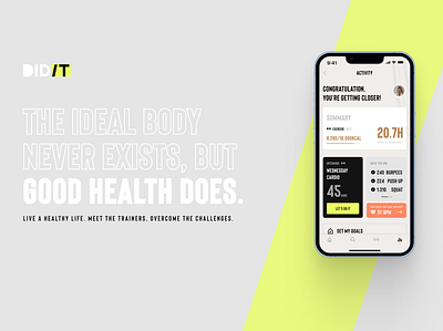 Design Exploration - DID/T Mobile App app design diet exercise fitness fitness app mobile mobile app ui ux workout