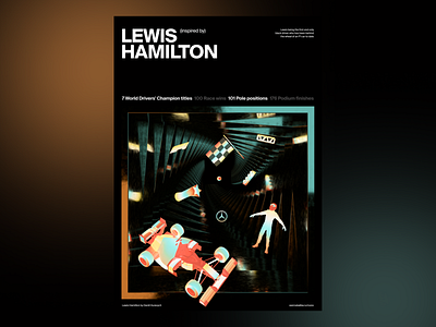 Lewis Hamilton poster 3d cinema4d design f1 formula 1 illustration lewis hamilton poster