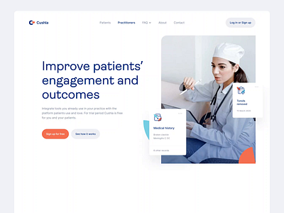 Cushla – website animation b2b blue clean design desktop healthcare homepage landing landing page motion product design saas ui user experience user interface ux video web website