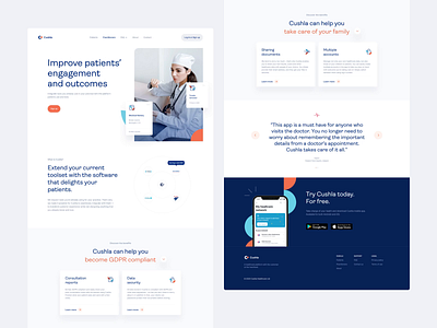 Cushla – website animation b2b blue clean design desktop healthcare homepage landing landing page motion product design saas ui user experience user interface ux video web website