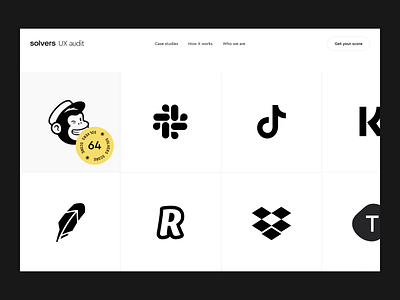 Solvers Audits exploration animation clean design desktop flat interaction minimal motion typography ui video web website
