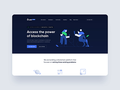 Lisk website bitcoin blockchain crypto cryptocurrency homepage landing trading ui ux web
