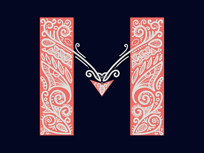 36 Days Of Type - M 36 days of type 36daysoftype dropcap flourish goodtype i lettering m ornament patterns type