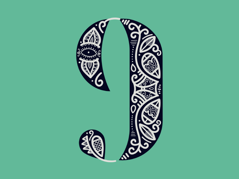 36 Days Of Type - 9 36 days of type i type patterns ornament lettering goodtype flourish dropcap 9 36daysoftype