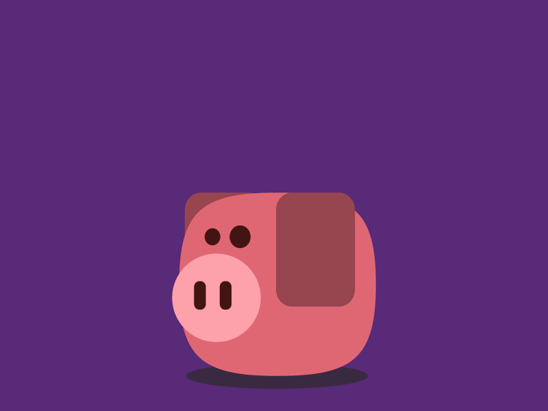 Piggy from Rive animation coin dark info microinteractions mobile pig rive ui ux