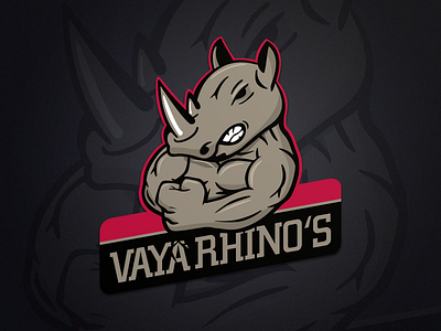 Vaya Rhino's esport gaming logo agressive brand esport gaming hard illustrator logo rhino vector