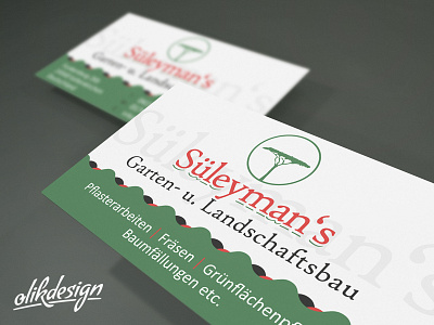 Süleyman Gartenbau Visitenkarte branding card garden id landschaftsbau olikdesign visitcard visitenkarte