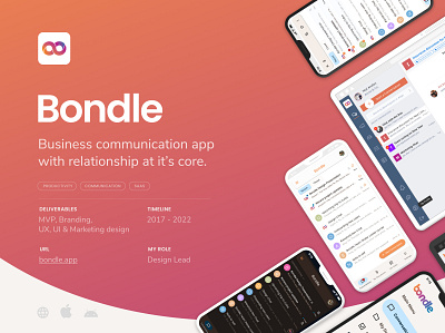 Bondle – Business communication app app branding design logo minimalism ui ux